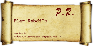 Pler Rabán névjegykártya